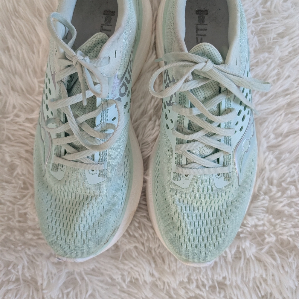 Saucony Ride 17 Running Shoes Women’s 10.5 Jade Green PWRRUN XFFIT EU 42 - Picture 4 of 8